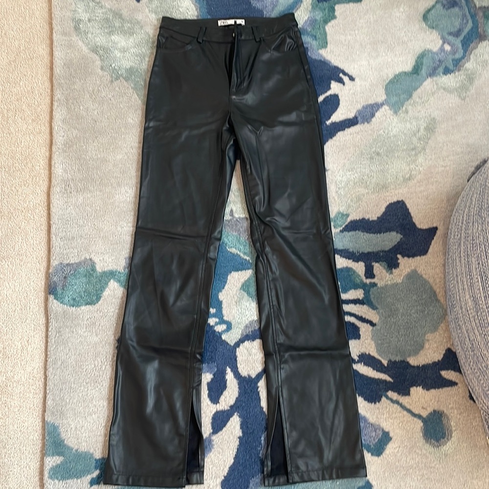 Zara black leather pants. Size 4